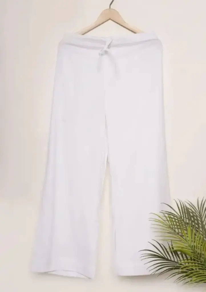 Women Premium White Flared Palazzo Pant